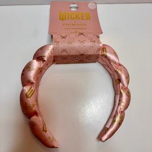 NWT Primark x Wicked Glinda pink satin spa headband. soft, puffy headband
